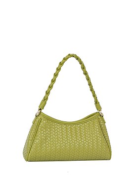 Braided Handle Woven Shoulder Bag
