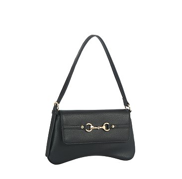 Pebbled PU Flap Shoulder bag