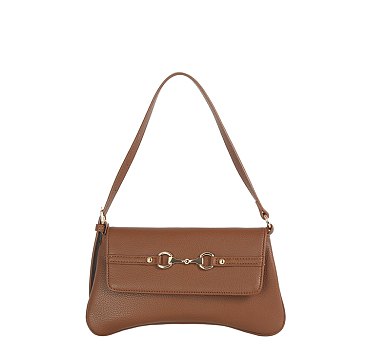 Pebbled PU Flap Shoulder bag