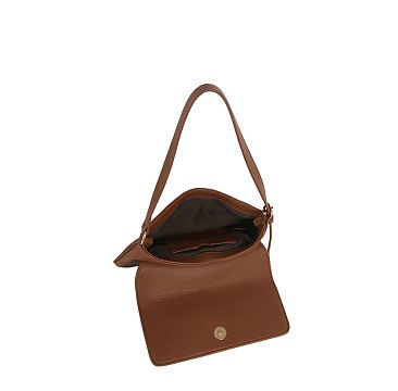 Pebbled PU Flap Shoulder bag