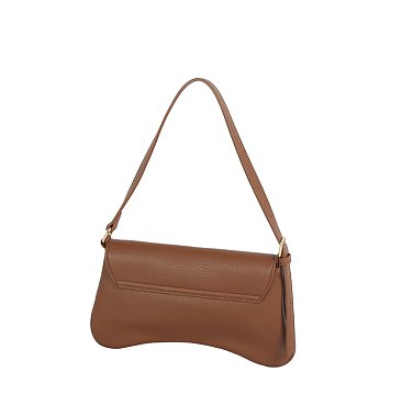 Pebbled PU Flap Shoulder bag