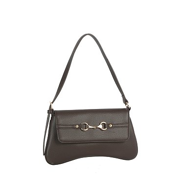 Pebbled PU Flap Shoulder bag