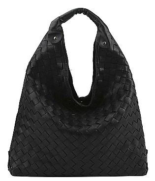 FASHION TREND PLAIN CHECKER DESIGN HOBO BAG