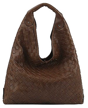 FASHION TREND PLAIN CHECKER DESIGN HOBO BAG