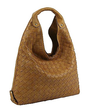 FASHION TREND PLAIN CHECKER DESIGN HOBO BAG