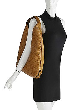 FASHION TREND PLAIN CHECKER DESIGN HOBO BAG