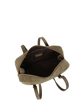 Puffy Quilted Suede Shoulder Bag