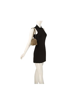 Puffy Quilted Suede Shoulder Bag