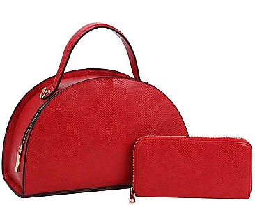 2 IN 1 SEMI CIRCLE SATCHEL WITH MATCHING WALLET