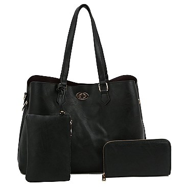 Fashion Twist Lock 3-in-1 Satchel