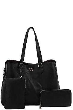 3IN1 STYLISH SATCHEL COIN PURSE AND MATCHING WALLET SET