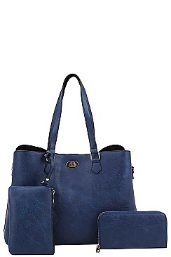 3IN1 STYLISH SATCHEL COIN PURSE AND MATCHING WALLET SET