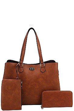 3IN1 STYLISH SATCHEL COIN PURSE AND MATCHING WALLET SET