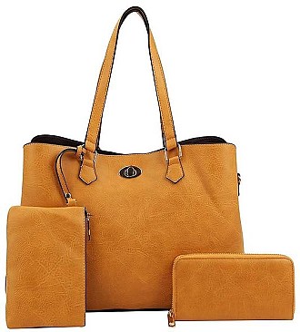 3IN1 STYLISH SATCHEL COIN PURSE AND MATCHING WALLET SET