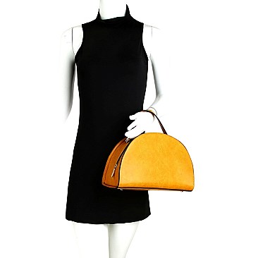 2-Way Lizard Print Half-Moon Shaped Satchel Wallet SET