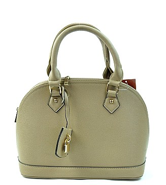 Classy Dome Satchel With Padlock