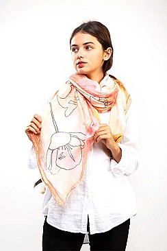 Water Colored Drawing Scarf