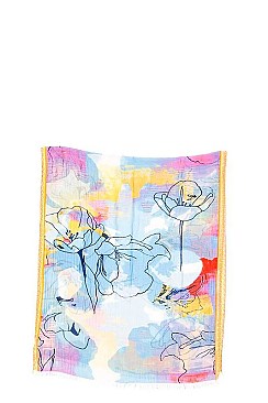 Water Colored Drawing Scarf