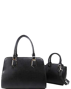 STYLISH SMOOTH TEXTURED 2in1 SATCHEL SET JYL-1263