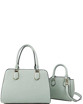 STYLISH SMOOTH TEXTURED 2in1 SATCHEL SET JYL-1263