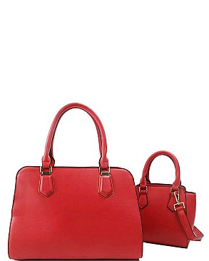 STYLISH SMOOTH TEXTURED 2in1 SATCHEL SET JYL-1263