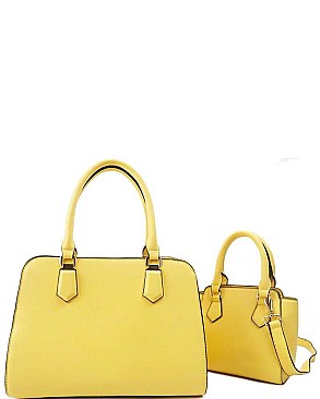 STYLISH SMOOTH TEXTURED 2in1 SATCHEL SET JYL-1263