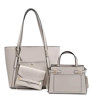 3 IN 1 SMOOTH FASHION TOTE BAG AND CLUTCH SET