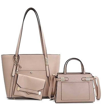 3 IN 1 SMOOTH FASHION TOTE BAG AND CLUTCH SET
