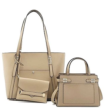 3 IN 1 SMOOTH FASHION TOTE BAG AND CLUTCH SET