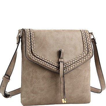 Braided Flap Knob Accent Flap Cross Body MH-L0210