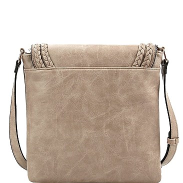 Braided Flap Knob Accent Flap Cross Body MH-L0210