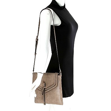 Braided Flap Knob Accent Flap Cross Body MH-L0210