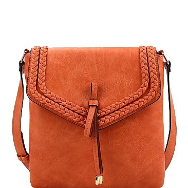 Braided Flap Knob Accent Flap Cross Body MH-L0210