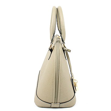 Classy Dome Satchel With Padlock