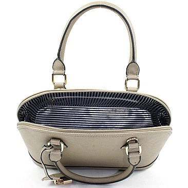 Classy Dome Satchel With Padlock