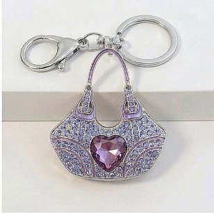LAVANDER Jem Stone Handbag Shape Charm Keychain