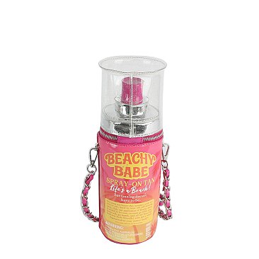 Sugar Thrillz Summer Tanning Lotion Spray Bottle Crossbody Bag