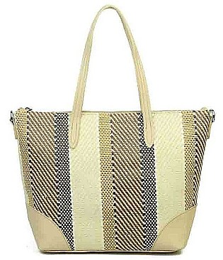 FASHION DURABLE WOVEN FABRIC SHOPPER BAG