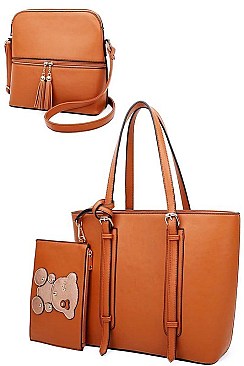 3 IN 1 STYLISH MODERN TOTE CROSSBODY AND CLUTCH SET