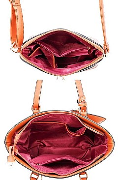 3 IN 1 STYLISH MODERN TOTE CROSSBODY AND CLUTCH SET