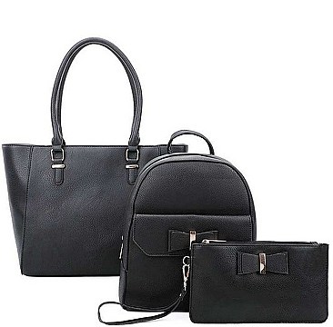 3IN1 STYLISH SATCHEL BACKPACK AND CLUTCH SET