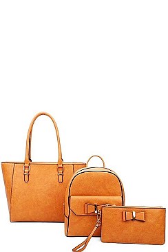 3IN1 STYLISH SATCHEL BACKPACK AND CLUTCH SET