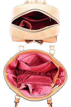 3IN1 STYLISH SATCHEL BACKPACK AND CLUTCH SET