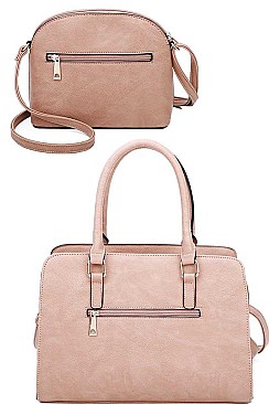 2 IN 1 ART PATCH WORK SATCHEL AND CROSSBODY SET