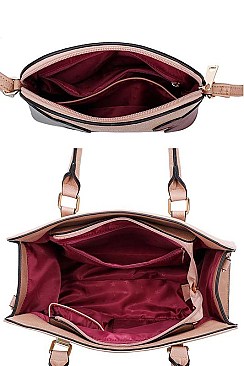 2 IN 1 ART PATCH WORK SATCHEL AND CROSSBODY SET