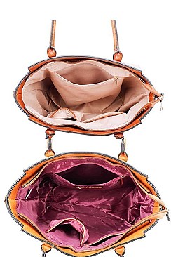 2IN1 MODERN SATCHEL SET WITH LONG STRAP
