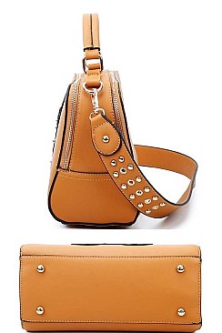 2 IN 1 CUTE BEAR PATCH AND STUDDED SATCHEL WITH CLUTCH SET