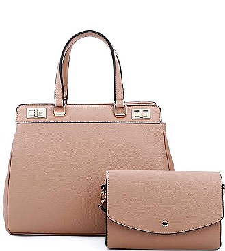 STYLISH 2 IN 1 SATCHEL WITH CROSSBODY SET