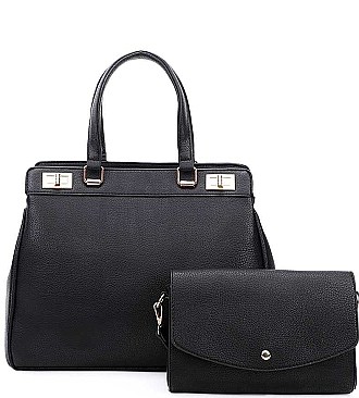 STYLISH 2 IN 1 SATCHEL WITH CROSSBODY SET