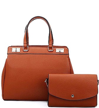 STYLISH 2 IN 1 SATCHEL WITH CROSSBODY SET